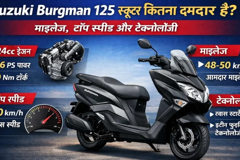 Suzuki Burgman 125 Engine कितना दमदार है? माइलेज, टॉप स्पीड और टेक्नोलॉजी